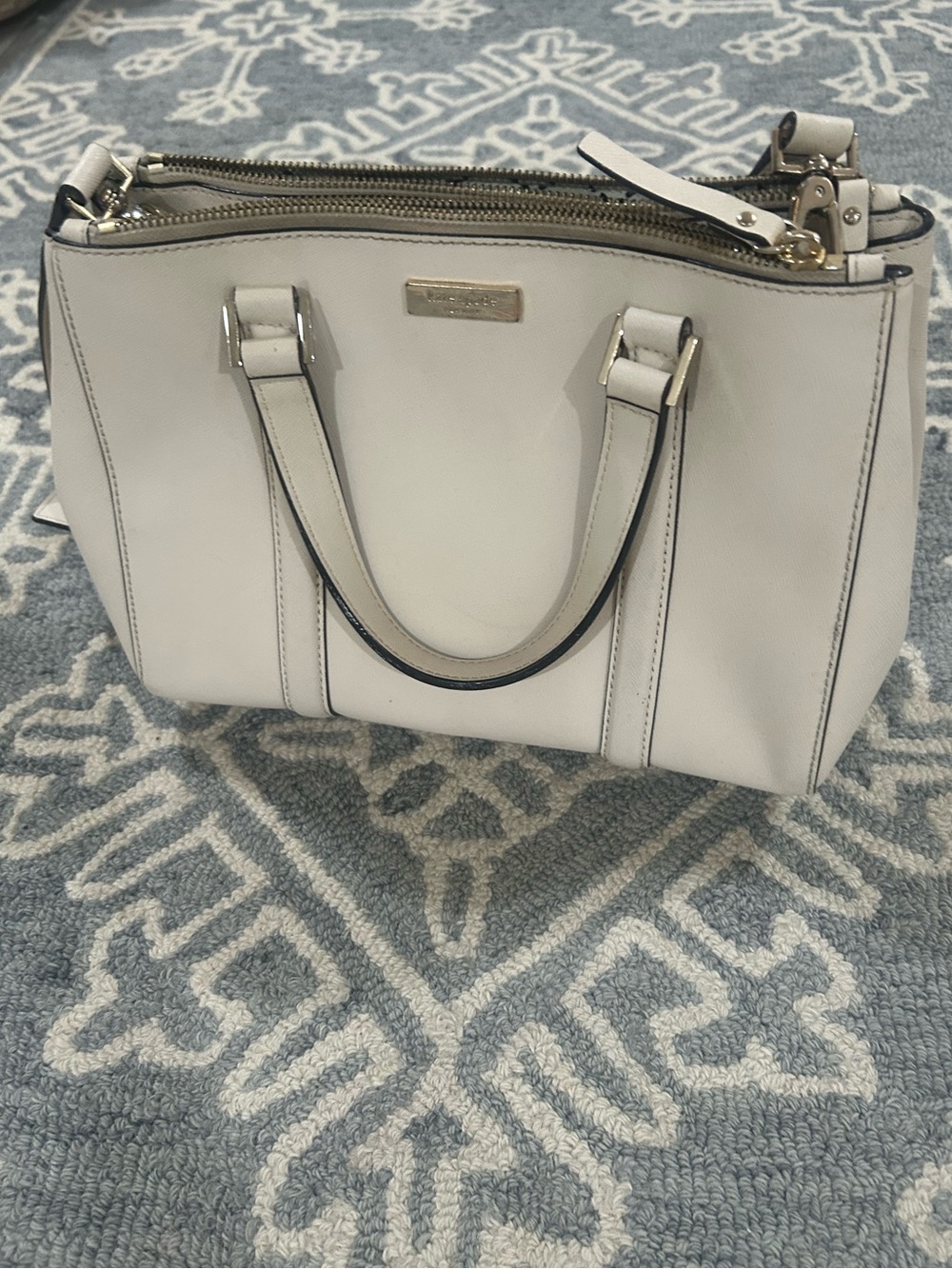 kate spade Blush Cream Leather Satchel with Gold Hardware
